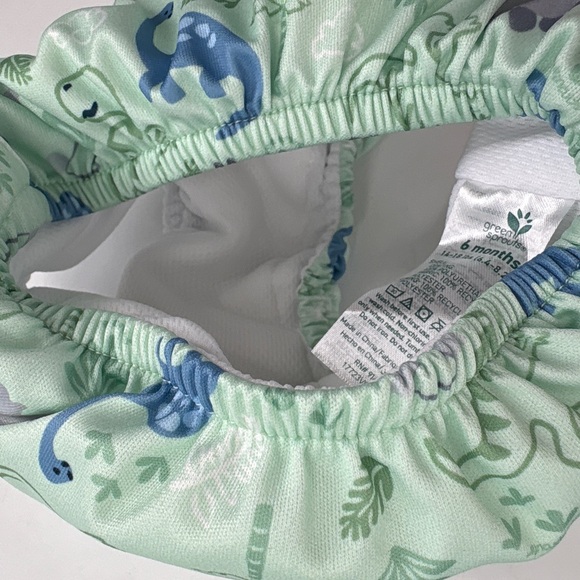 Shark Print Baby Swimsuit with Dinosaur Swim Diaper - Picture 2 of 4